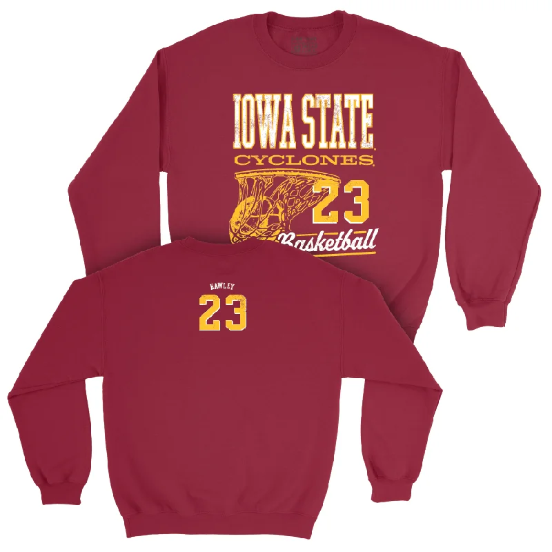 Custom Basketball Jerseys For Charity Events-Iowa State Men's Basketball Crimson Hoops Crew - Conrad Hawley