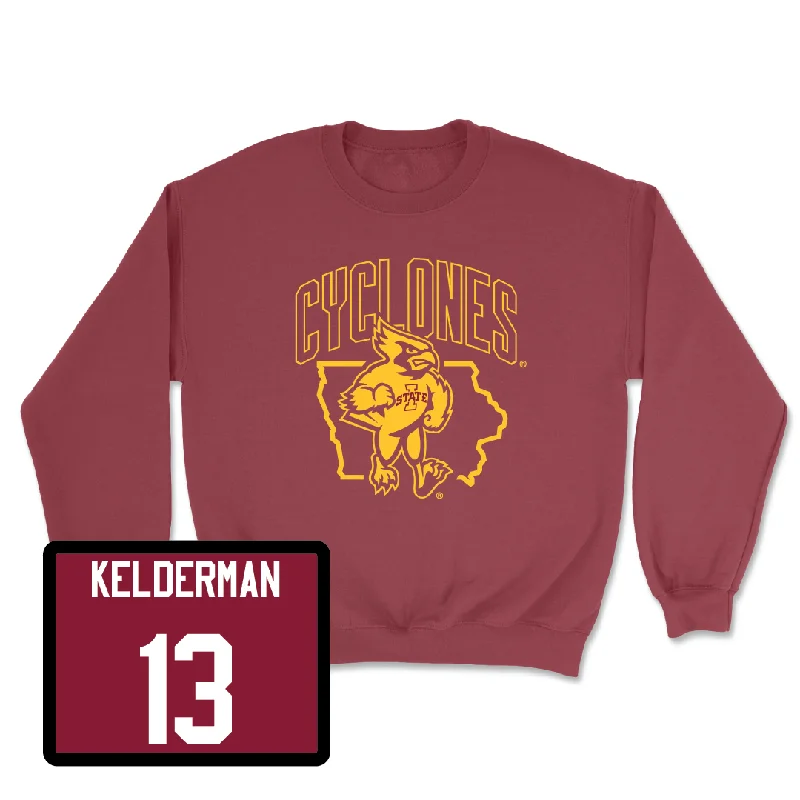 Custom Basketball Jerseys For Youth Leagues-Crimson Men's Basketball Cy Crewneck - Cade Kelderman