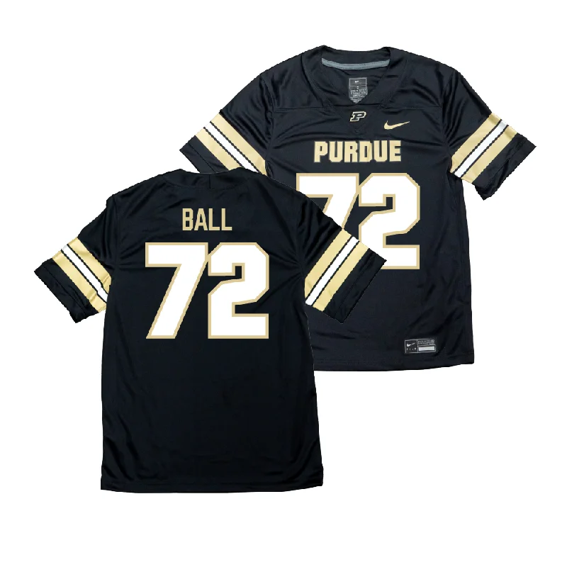 Football Jerseys With Team Logos-Nike Purdue Boilermakers Black NIL Game Replica Football Jersey - Jaden Ball