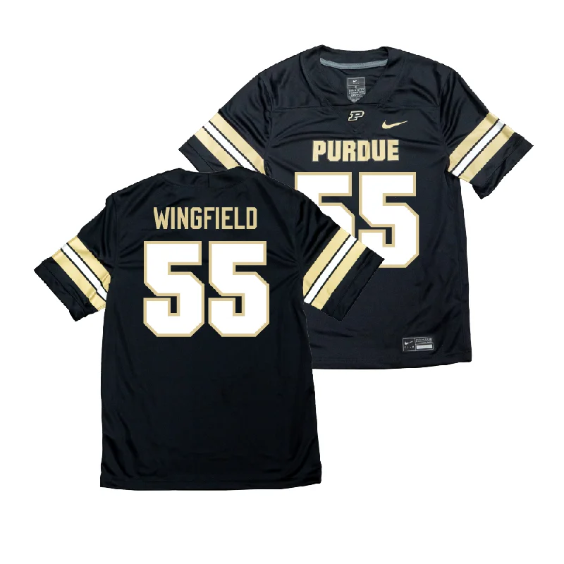 Youth Football Jerseys-Nike Purdue Boilermakers Black NIL Game Replica Football Jersey - DaJuanye Wingfield