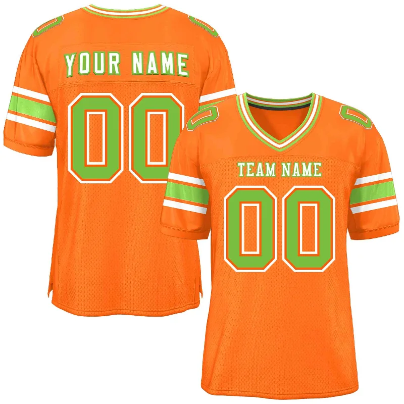 Custom Football Jerseys With Patches-Custom Orange Personalized Classic Authentic Football Jersey