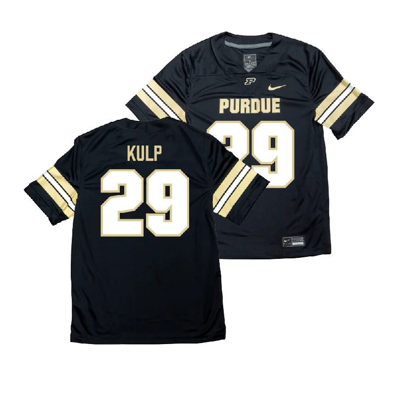 Football Jerseys With Custom Details For Teams-Nike Purdue Boilermakers Black NIL Game Replica Football Jersey - Earl Kulp