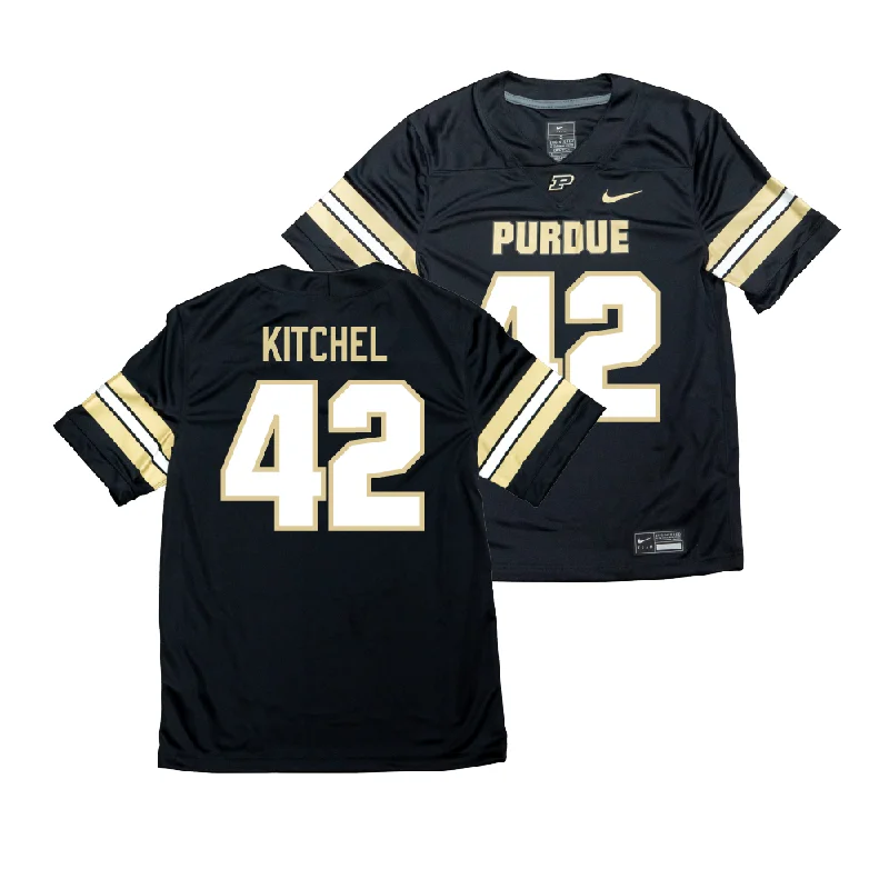 Custom Football Jerseys For Tournaments & Games-Nike Purdue Boilermakers Black NIL Game Replica Football Jersey - Cooper Kitchel