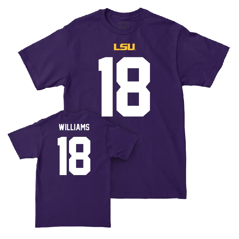 Custom Football Jerseys For Fun Events-LSU Football Purple Shirsey Tee - Joshua Williams