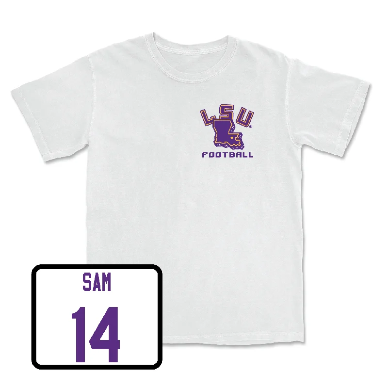 Football Jerseys With Printed Player Numbers-Football White Team Tee - Andrè Sam