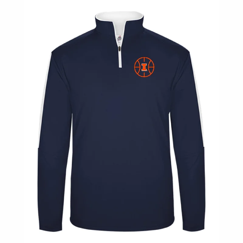 Personalized Basketball Jerseys For Fans-Illinois Fighting Illini Men's Basketball Shape Quarter-Zip