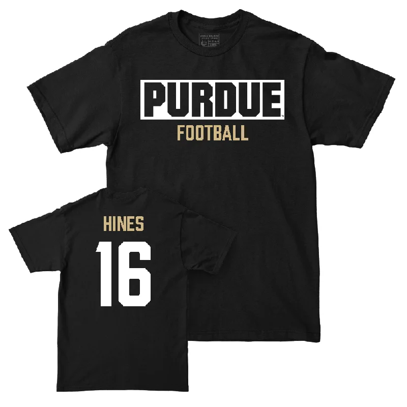 Custom Football Jerseys For Fundraisers-Football Black Staple Tee   - Hudauri Hines