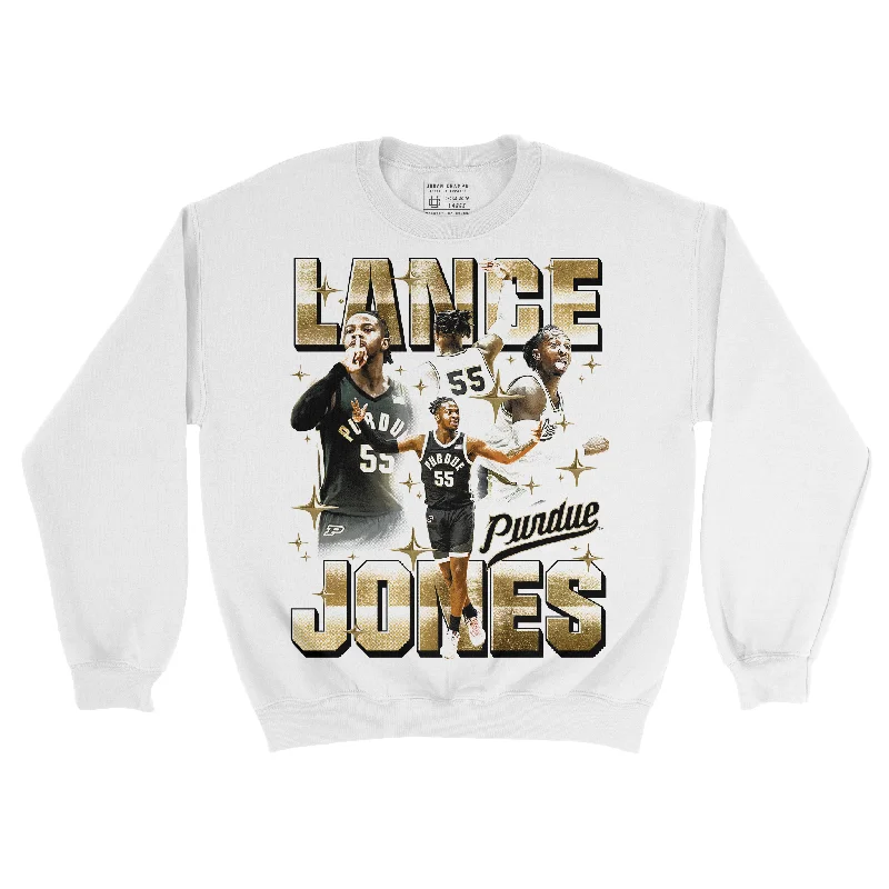 Unique Basketball Jerseys With Custom Prints-EXCLUSIVE RELEASE: Lance Jones Graphic White Crew