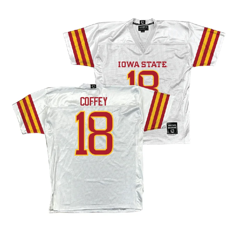 Football Jerseys With Custom Numbers-Iowa State Football White Jersey  - David Coffey