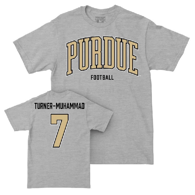 Football Jerseys With Custom Prints For Teams-Football Sport Grey Arch Tee   - Salim Turner-Muhammad