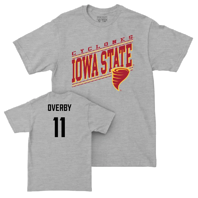 Football Jerseys With Custom Sizing-Iowa State Football Sport Grey Vintage Tee  - Dominic Overby