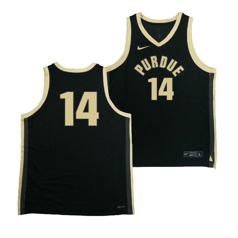 Custom Basketball Jerseys With Names & Team Logos-Nike Purdue Boilermakers Black NIL Game Replica Basketball Jersey - Jack Benter