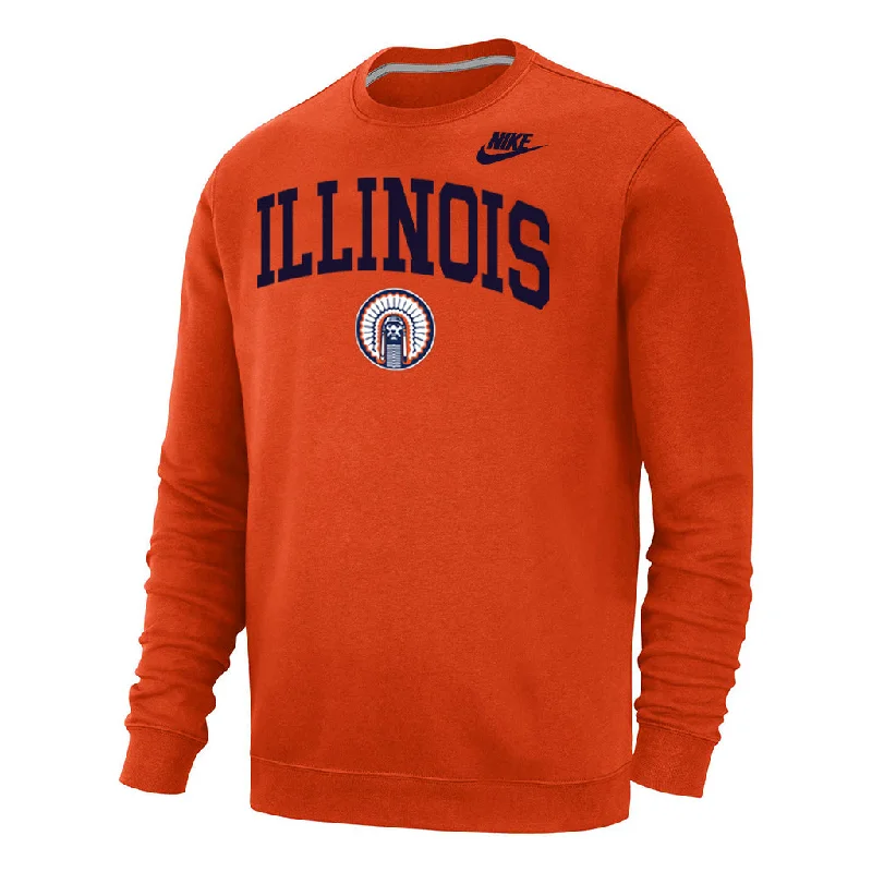 Custom Basketball Jerseys With Team Colors & Numbers-Illinois Fighting Illini Men's Nike Arch Chief Crew