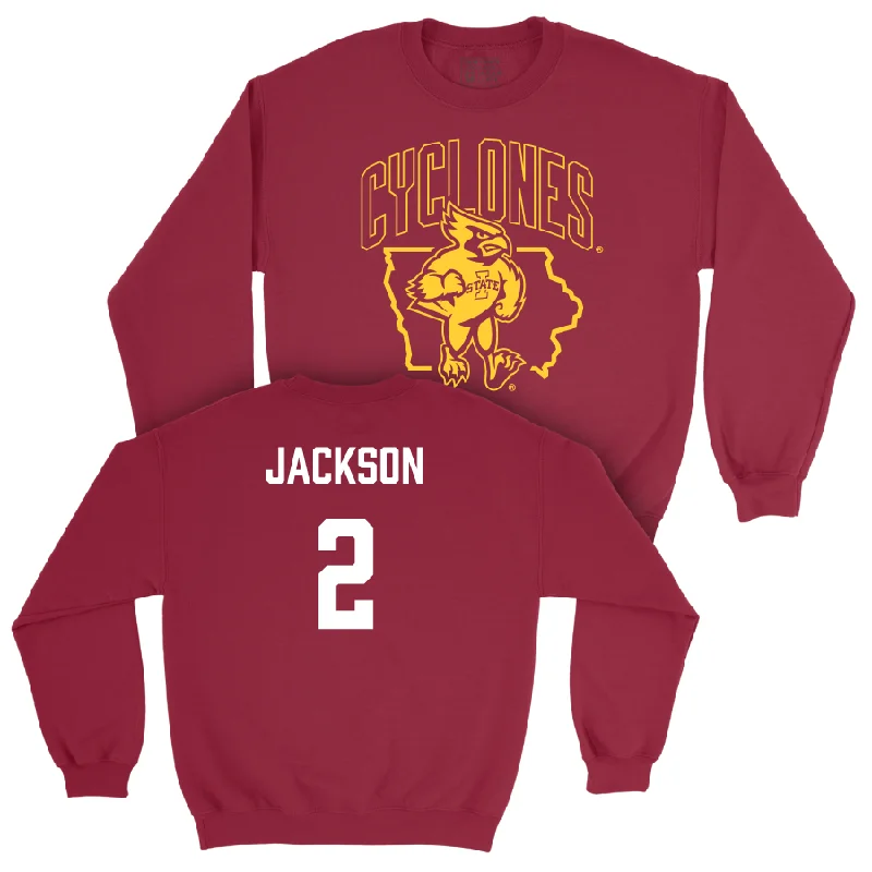 Basketball Jerseys For Team Pride-Iowa State Women's Basketball Crimson Cy Crewneck  - Arianna Jackson