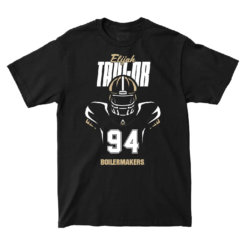 Football Jerseys For Schools-Silhouette Black Football Tee   - Elijah Taylor