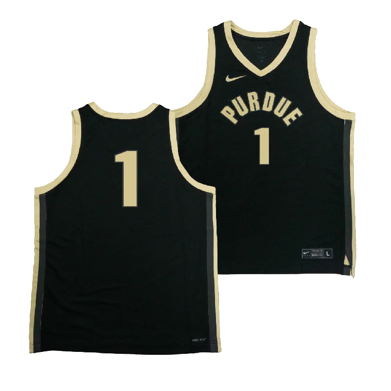 Custom Basketball Jerseys With Team Spirit-Nike Purdue Boilermakers Black NIL Game Replica Basketball Jersey - Caleb Furst | #1