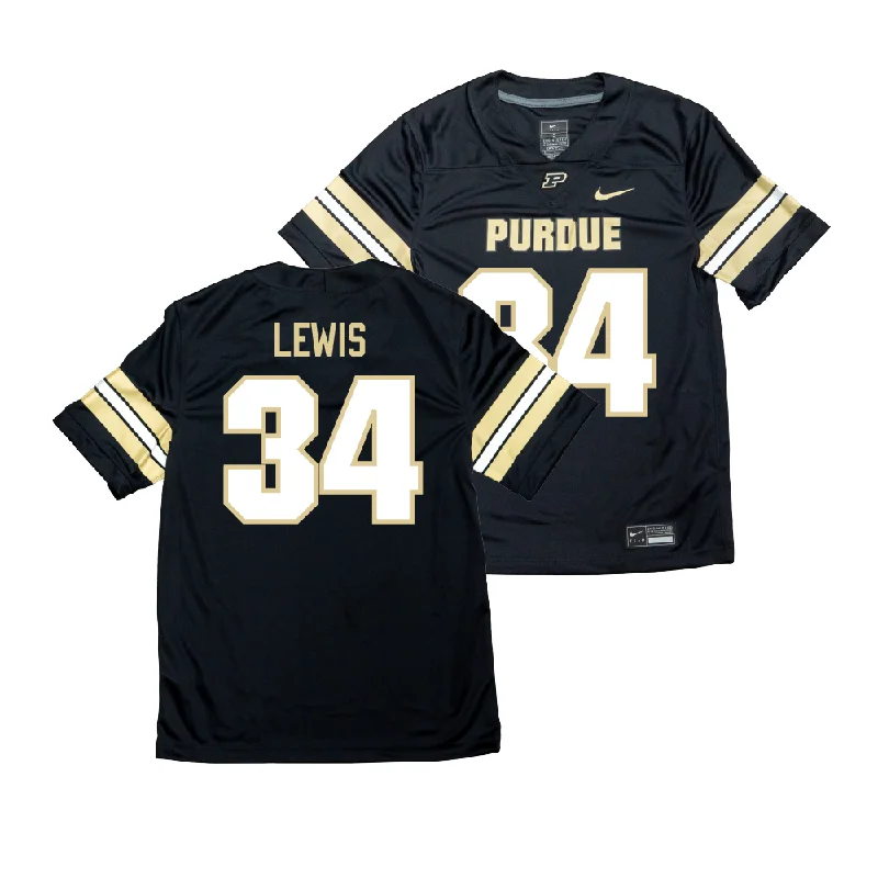 Football Jerseys With Player Numbers-Nike Purdue Boilermakers Black NIL Game Replica Football Jersey - Damarjhe Lewis | #34