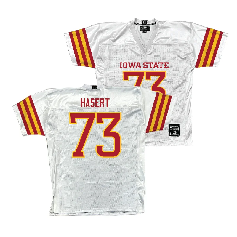 Personalized Football Jerseys For Alumni-Iowa State Football White Jersey  - Deylin Hasert