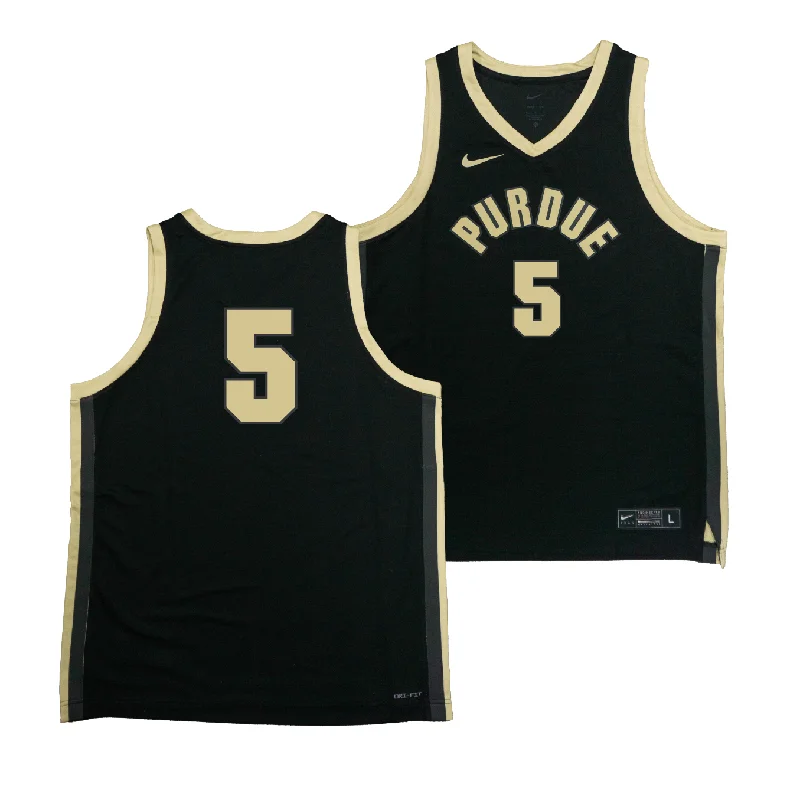 Basketball Jerseys With Vibrant Custom Designs-Nike Purdue Boilermakers Black NIL Game Replica Basketball Jersey - Myles Colvin | #5