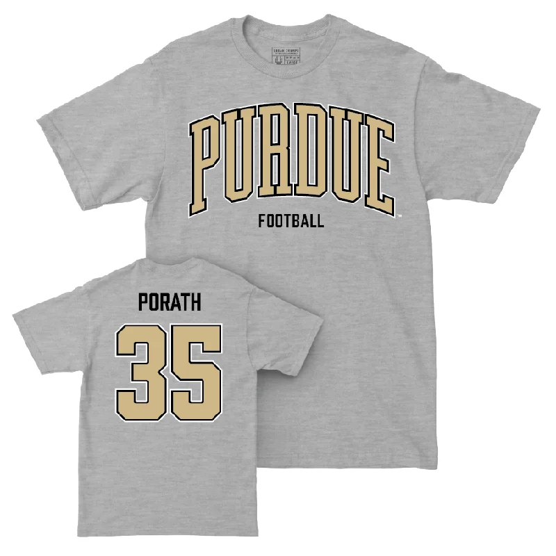 Custom Football Jerseys For Team Celebrations-Football Sport Grey Arch Tee   - Spencer Porath