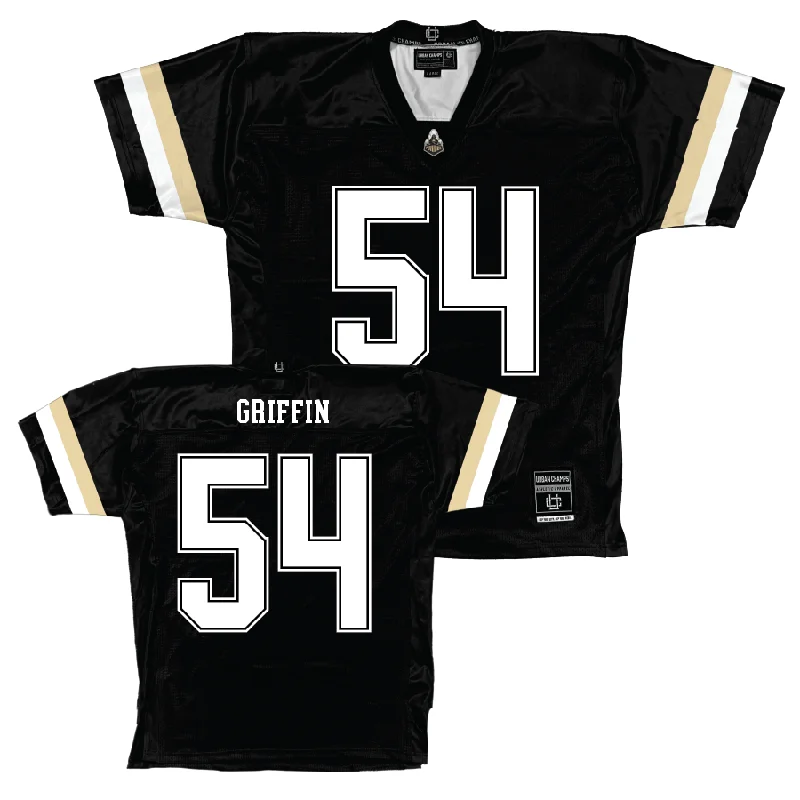 Custom Football Jerseys With Fun Graphics-Purdue Black Football Jersey  - Luke Griffin