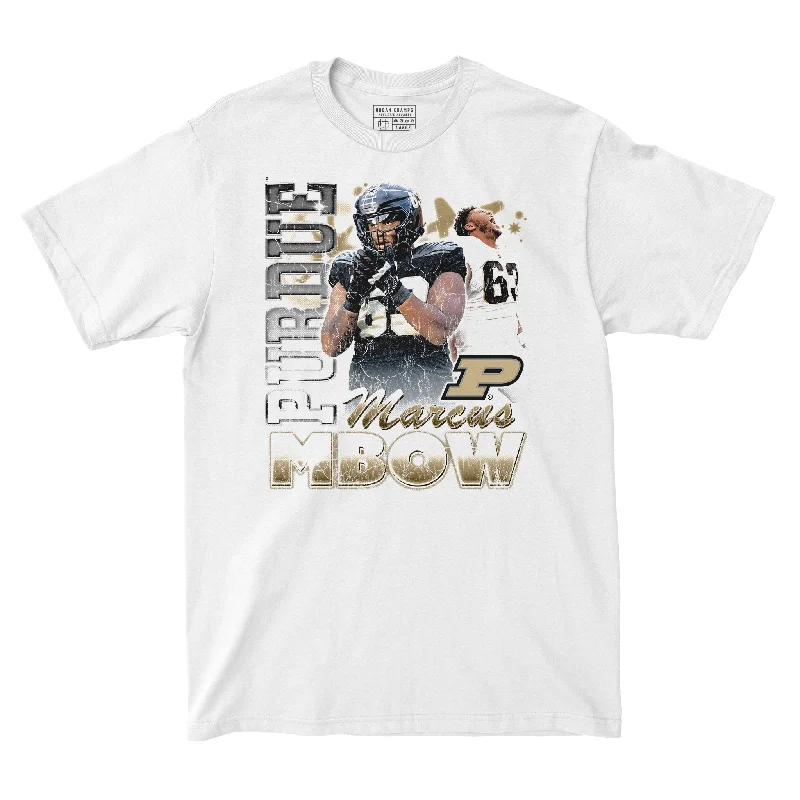 Custom Football Jerseys For Family Events-EXCLUSIVE RELEASE: Marcus Mbow 90s White Tee