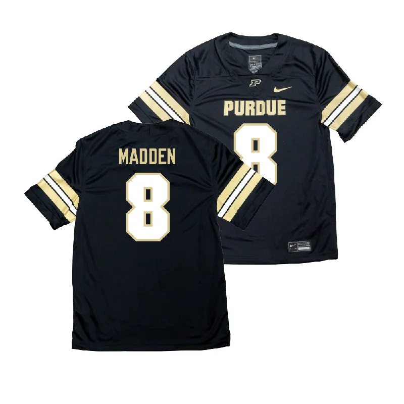 Personalized Football Jerseys With Team Colors-Nike Purdue Boilermakers Black NIL Game Replica Football Jersey - Cj Madden