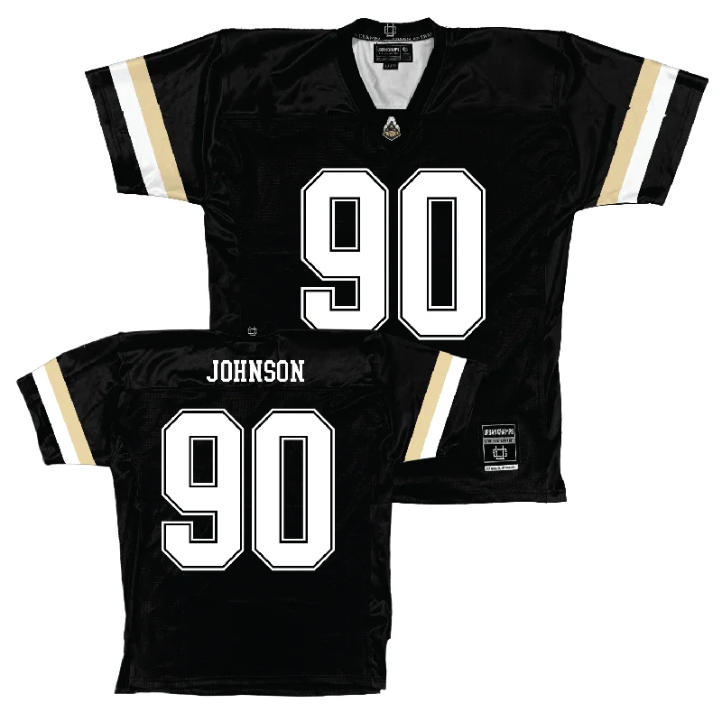 Football Jerseys With Custom Details For Teams-Purdue Black Football Jersey - Lawrence Johnson | #90