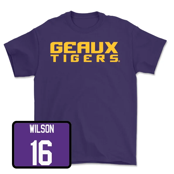 Football Jerseys For Local Leagues-Football Purple Geaux Tee - Quad Wilson IV