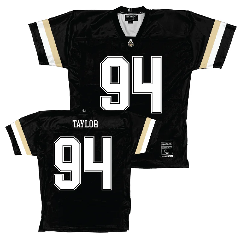 Custom Football Jerseys With Logos-Purdue Black Football Jersey   - Elijah Taylor