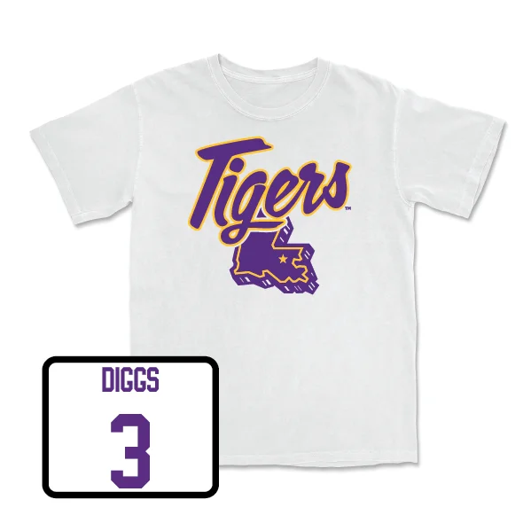 Custom Football Jerseys With Team Emblems-Football White Tiger State Tee - Logan Diggs