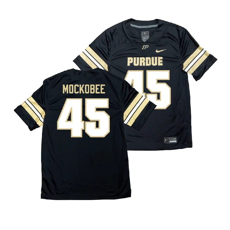 Custom Football Jerseys With Patches-Nike Purdue Boilermakers Black NIL Game Replica Football Jersey - Devin Mockobee | #45