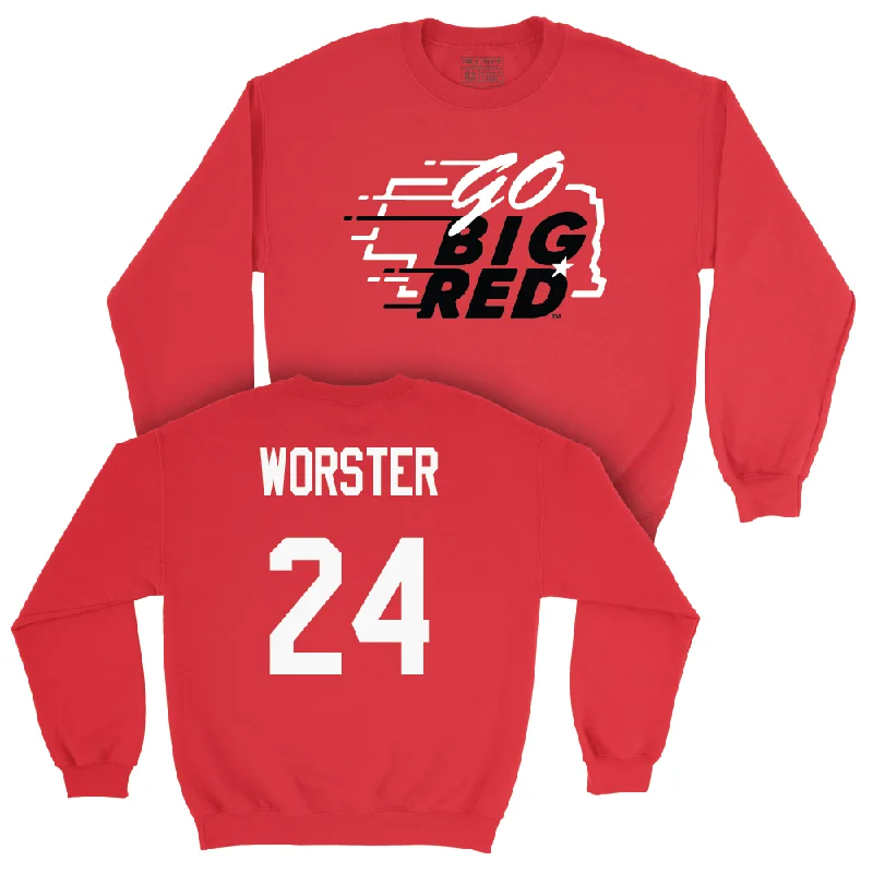 Custom Basketball Jerseys For Major Leagues-Red Men's Basketball GBR Crew  - Rollie Worster