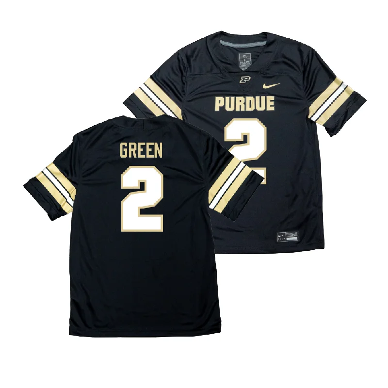 Custom Football Jerseys For Players-Nike Purdue Boilermakers Black NIL Game Replica Football Jersey - Nyland Green