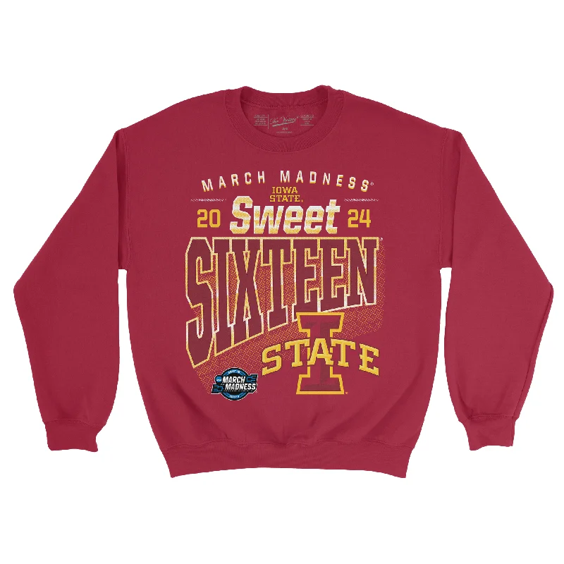 High-Quality Basketball Jerseys With Unique Patterns-Iowa State MBB 2024 Sweet Sixteen Streetwear Crew by Retro Brand