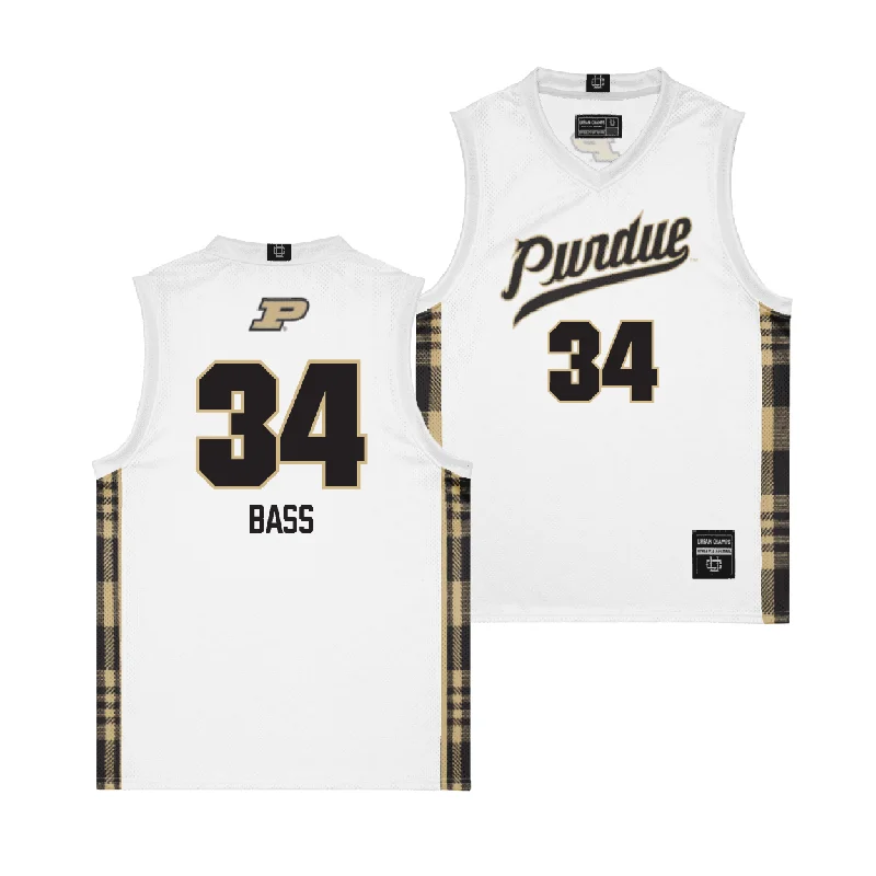 Personalized Basketball Jerseys With Custom Stitches-EXCLUSIVE: Purdue Winter Edition Basketball Jersey - Reagan Bass