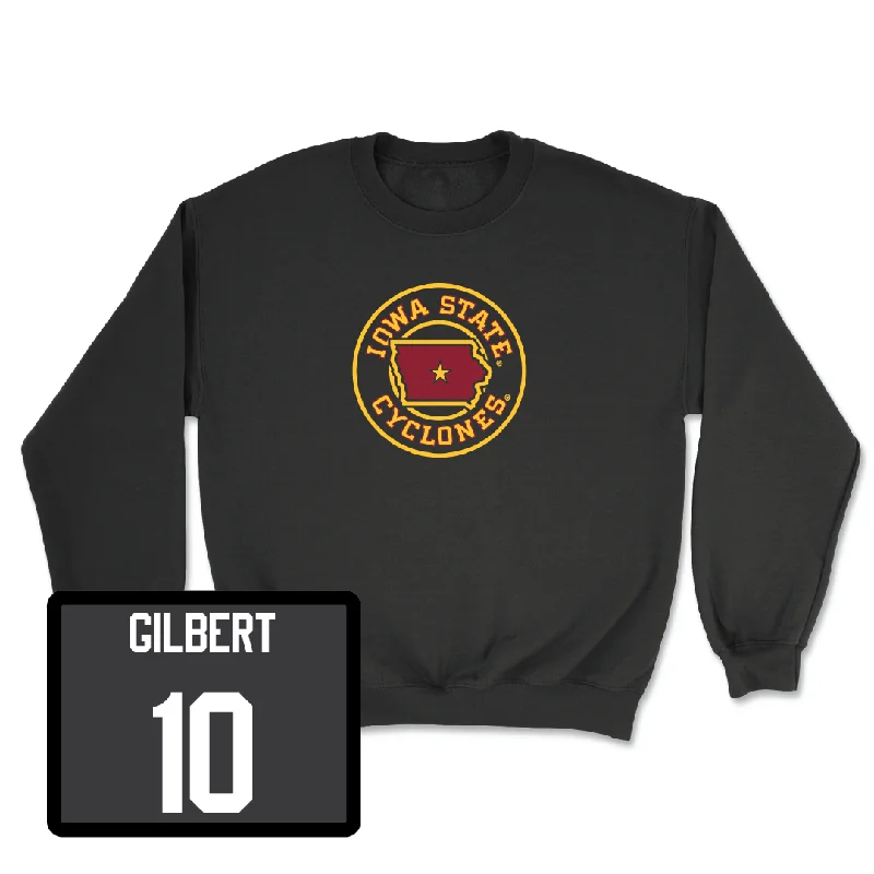 Custom Basketball Jerseys With Large Custom Graphics-Men's Basketball Black Ames Crewneck - Keshon Gilbert