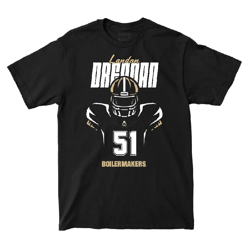 Lightweight Custom Football Jerseys-Silhouette Black Football Tee   - Landon Drennan