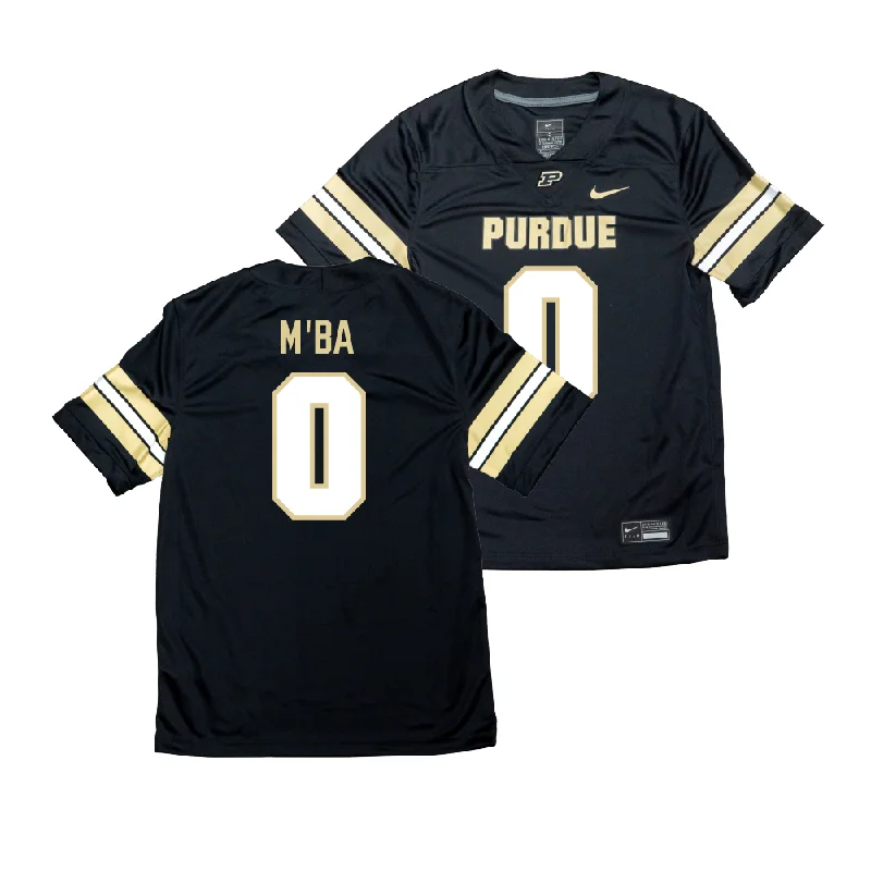 Custom Football Jerseys With Team Colors-Nike Purdue Boilermakers Black NIL Game Replica Football Jersey - Jeffrey M'Ba | #0