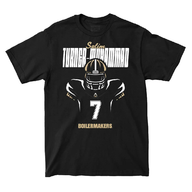 Football Jerseys With Player Information & Design-Silhouette Black Football Tee   - Salim Turner-Muhammad