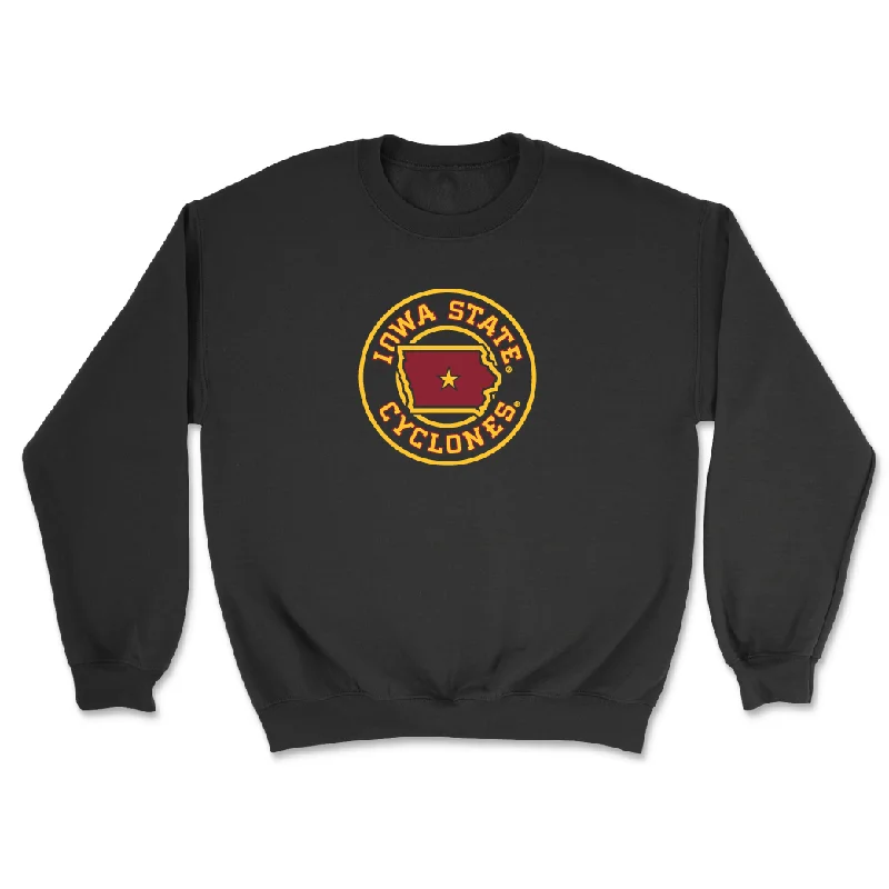 Customizable Basketball Jerseys-Men's Basketball Black Ames Crewneck - Tamin Lipsey