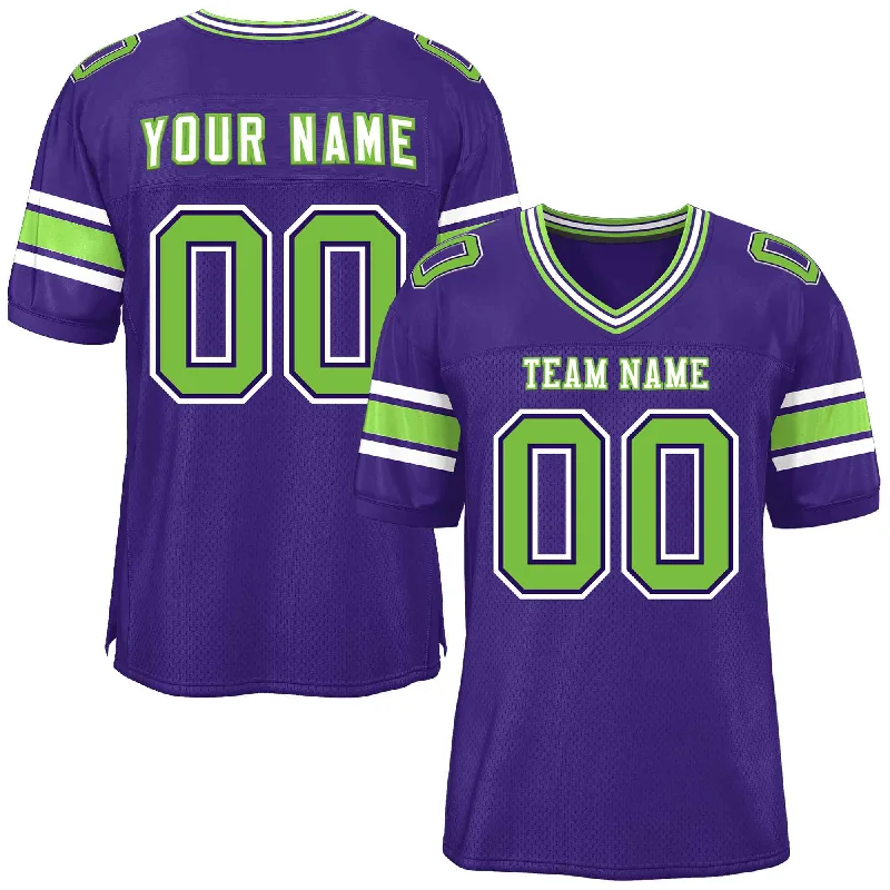 Custom Football Jerseys With Player Nicknames-Custom Purple Personalized Classic Authentic Football Jersey