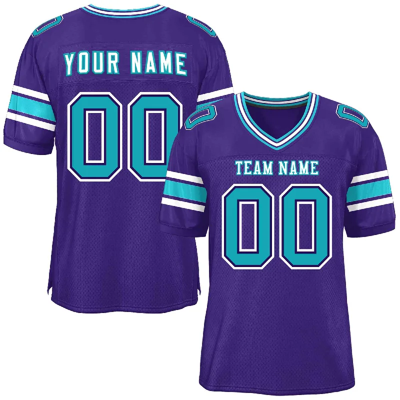 Custom Football Jerseys With Name & Number-Custom Purple Personalized Classic Authentic Football Jersey