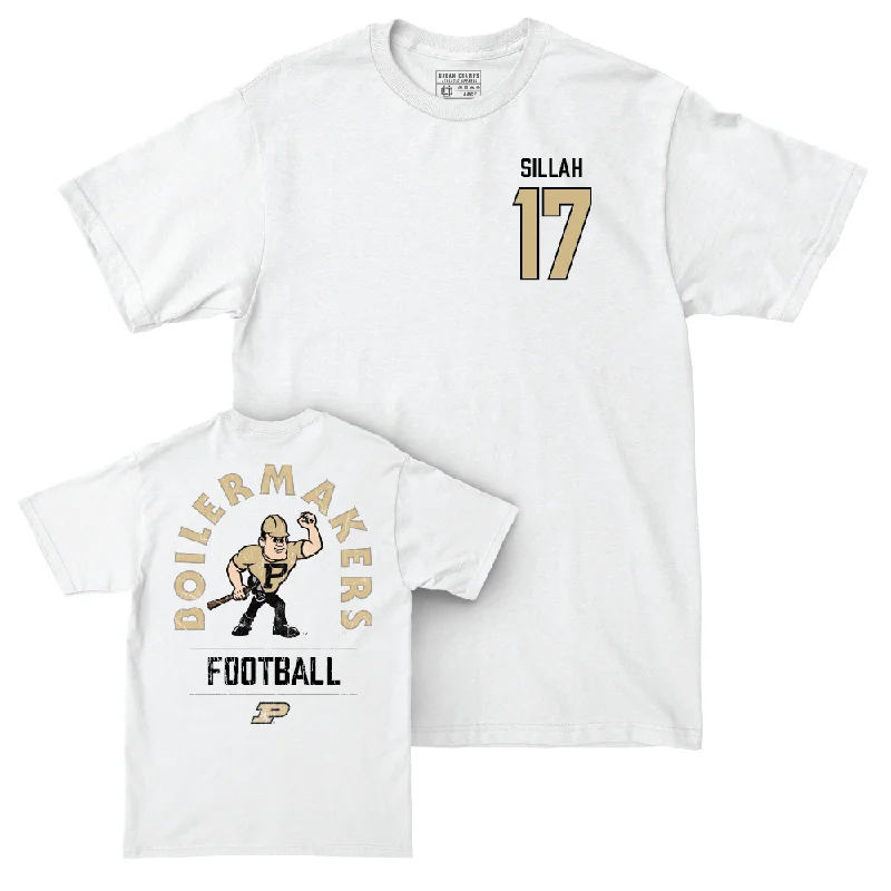 Custom Football Jerseys With Team Logos-Football White Mascot Comfort Colors Tee   - Shitta Sillah