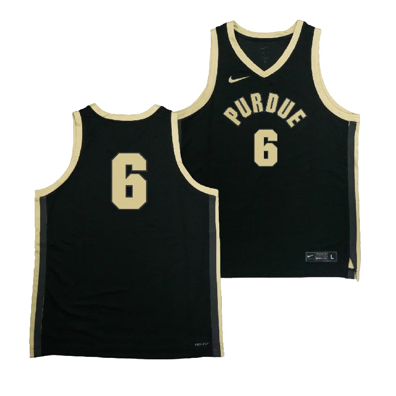 Custom Basketball Jerseys For Fundraisers-Nike Purdue Boilermakers Black NIL Game Replica Basketball Jersey - Aaron Fine