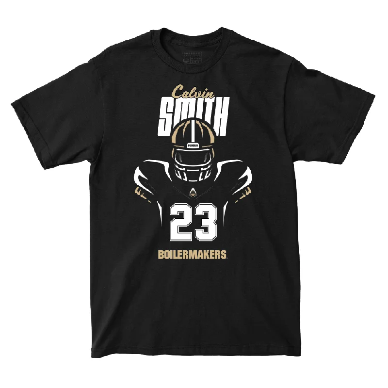 Personalized Football Jerseys For Coaches & Players-Silhouette Black Football Tee   - Calvin Smith