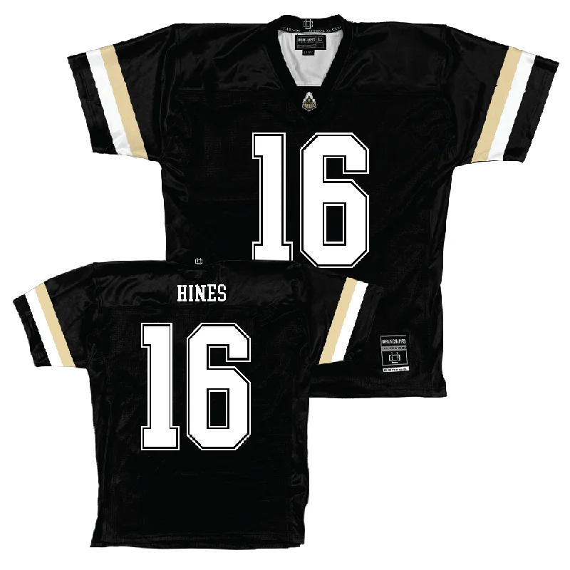 Custom Football Jerseys With Team Emblem-Purdue Black Football Jersey   - Hudauri Hines