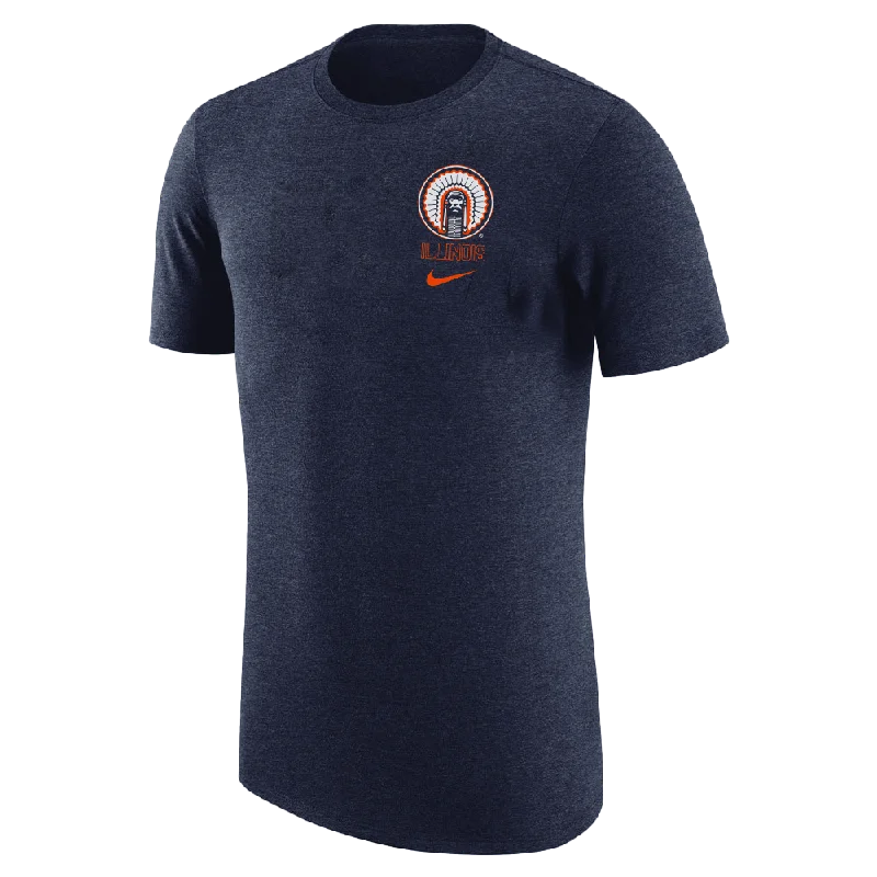 Custom Basketball Jerseys For Holiday Events-Illinois Fighting Illini Navy Nike Chief Men's T-Shirt