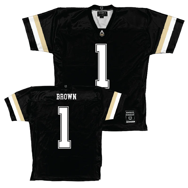 Football Jerseys With Custom Numbers & Logos-Purdue Black Football Jersey - Markevious Brown | #1