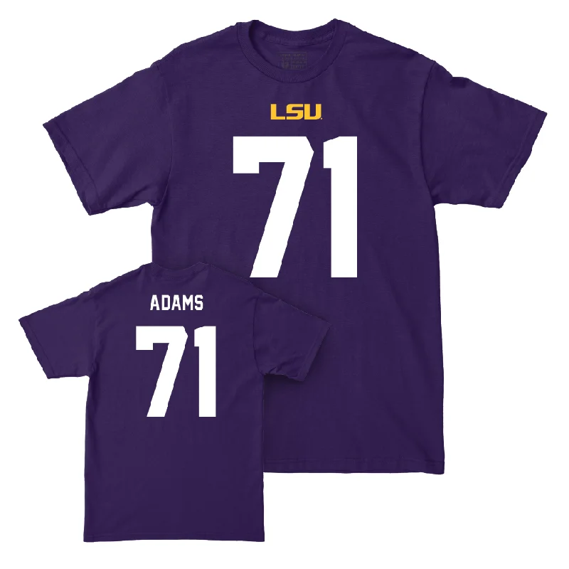 Football Jerseys For Group Orders-LSU Football Purple Shirsey Tee - Tyree Adams | #71